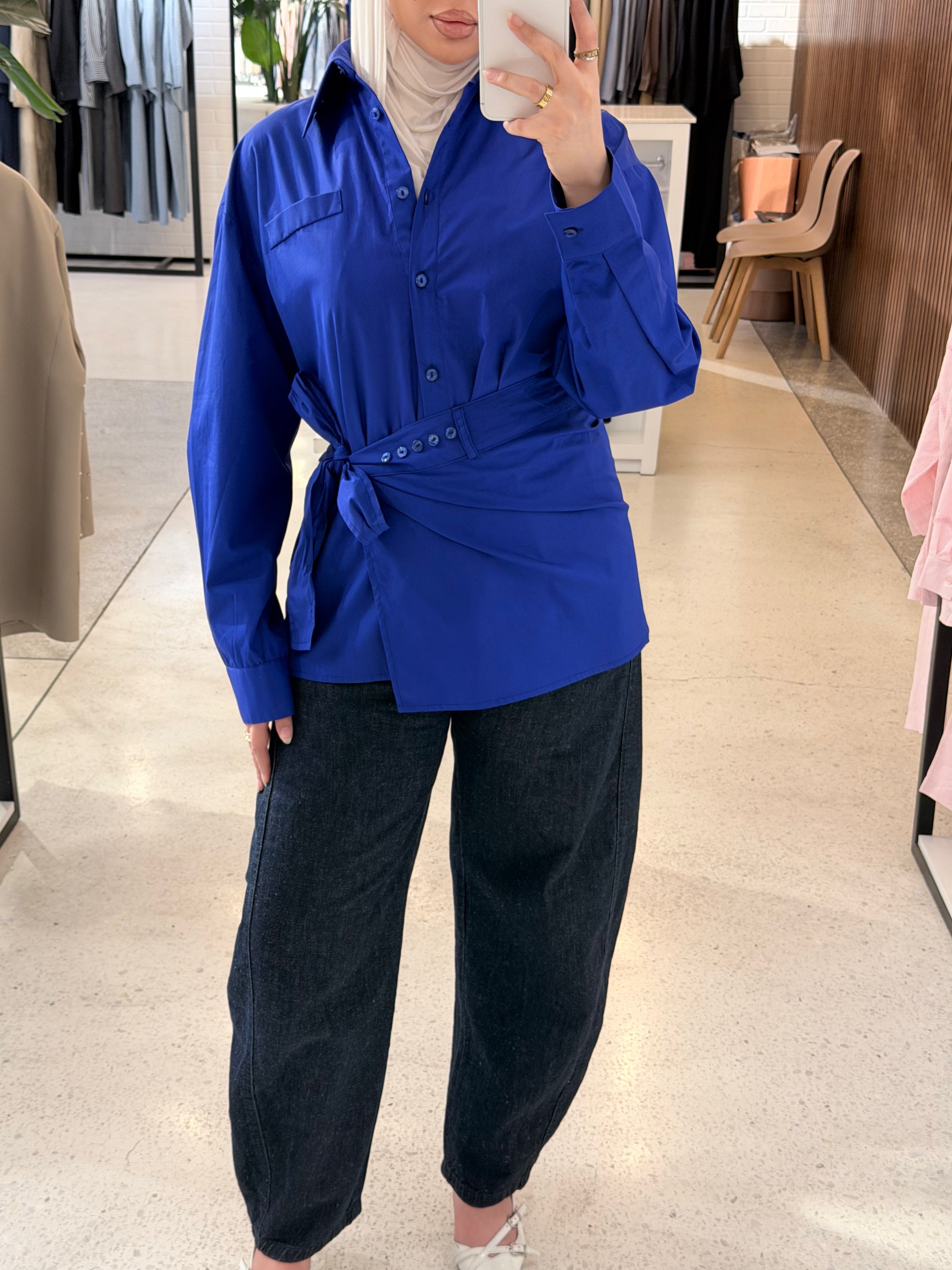 Blue Wrap Shirt