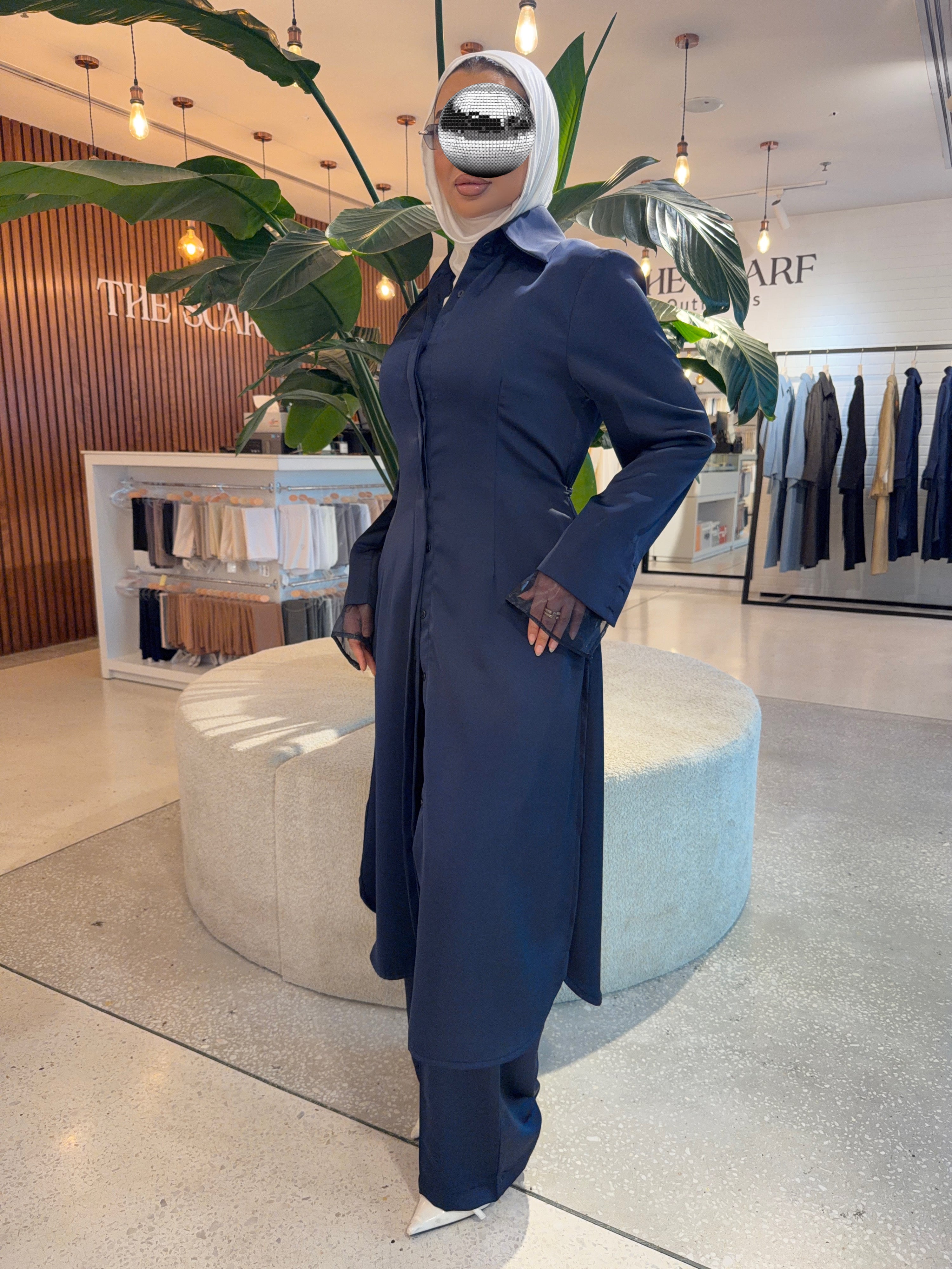 Silky Trench - Navy Blue