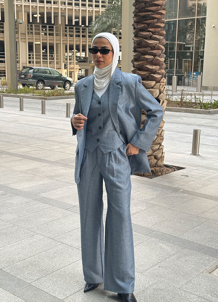 Blue Linen Set