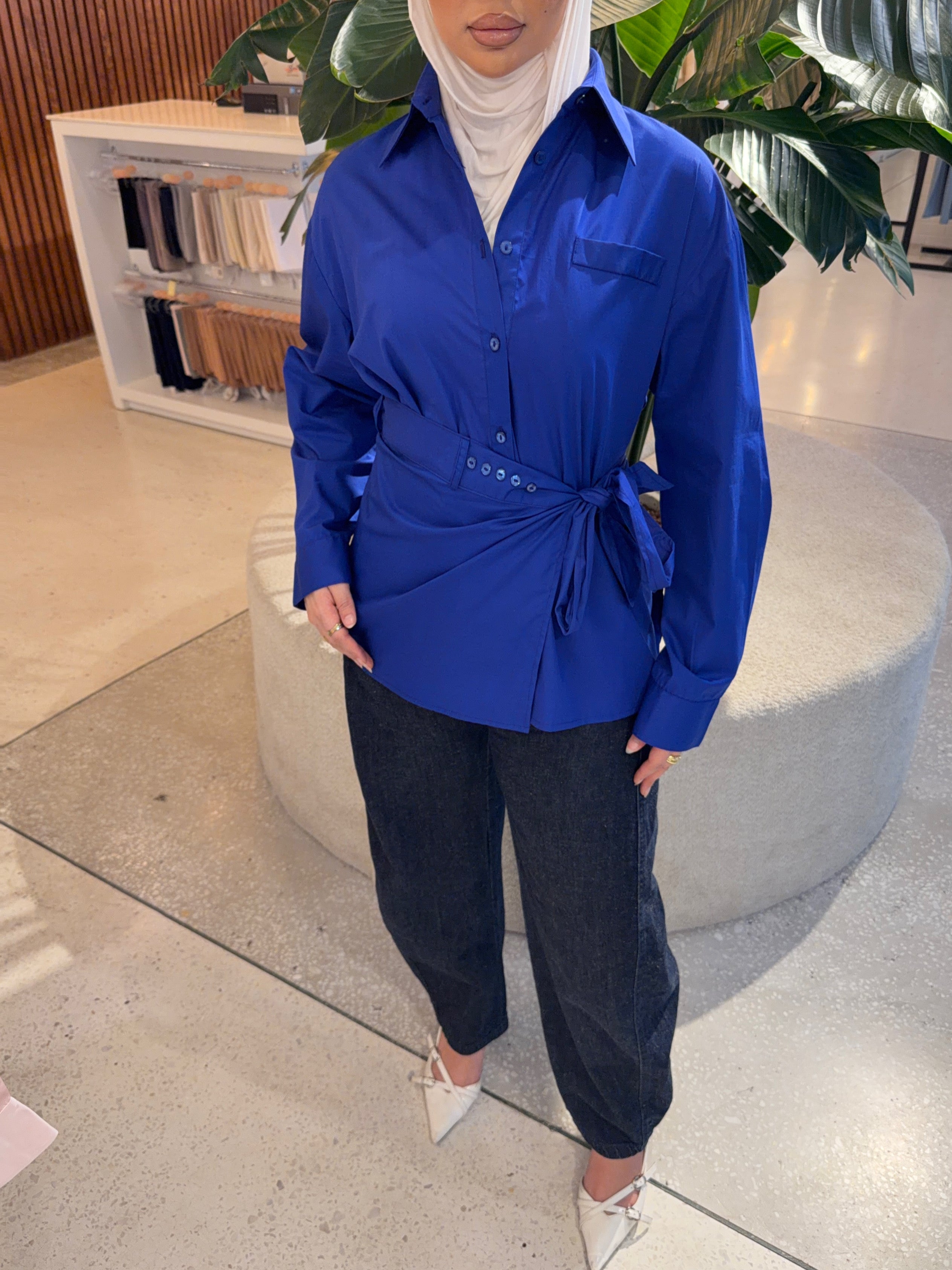 Blue Wrap Shirt