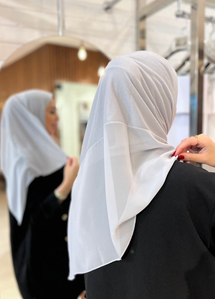 Half Shash Turki Half Chiffon حجاب نص شاش تركي نص شيفون