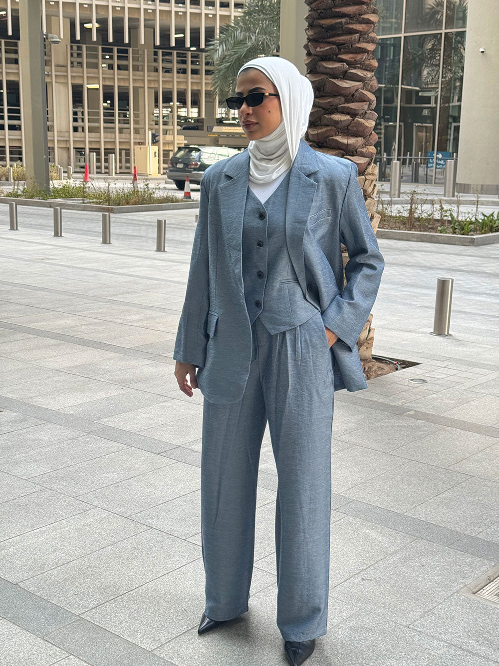 Blue Linen Set