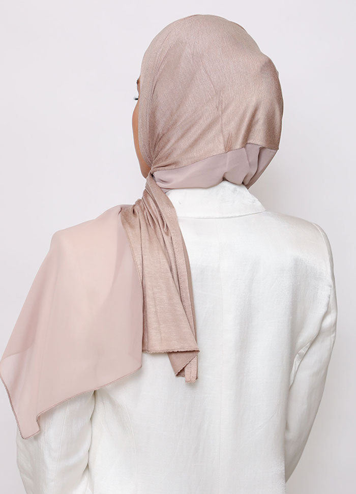 Half Double Stretch Half Chiffon حجاب نص دبل ستريج نص شيفون