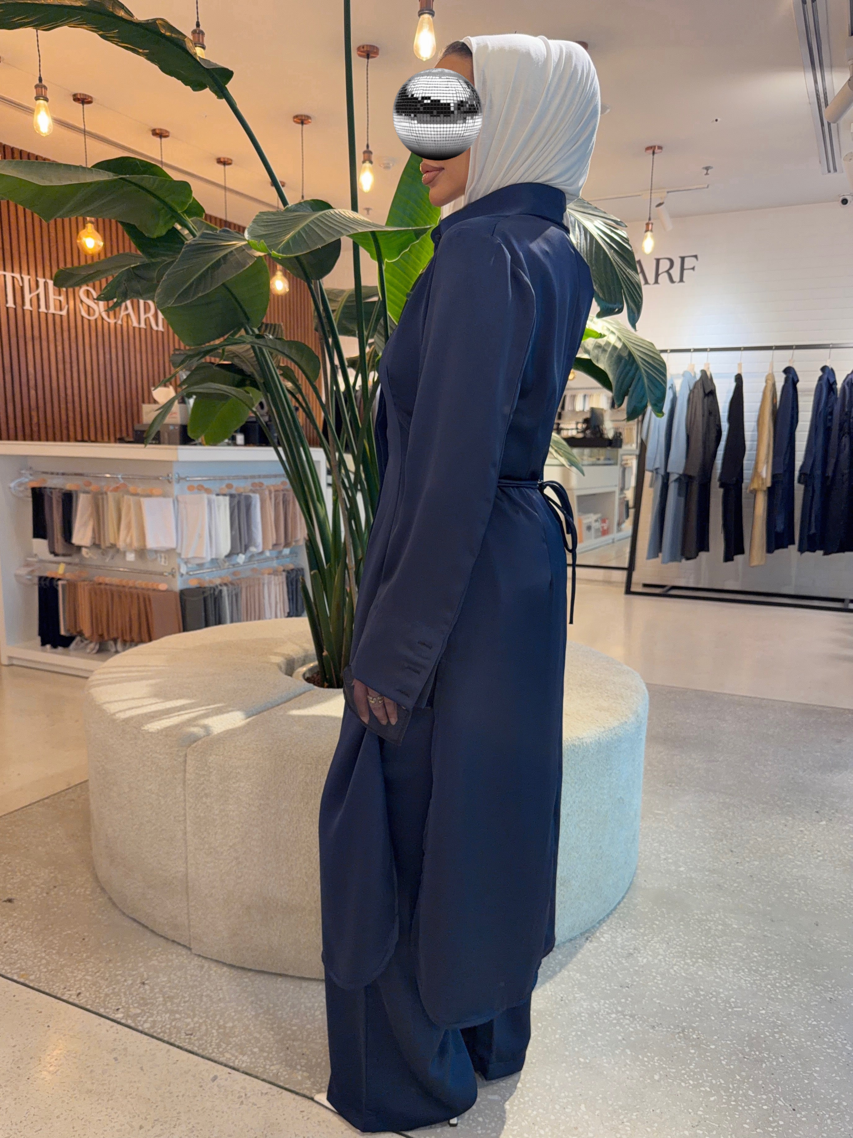 Silky Trench - Navy Blue