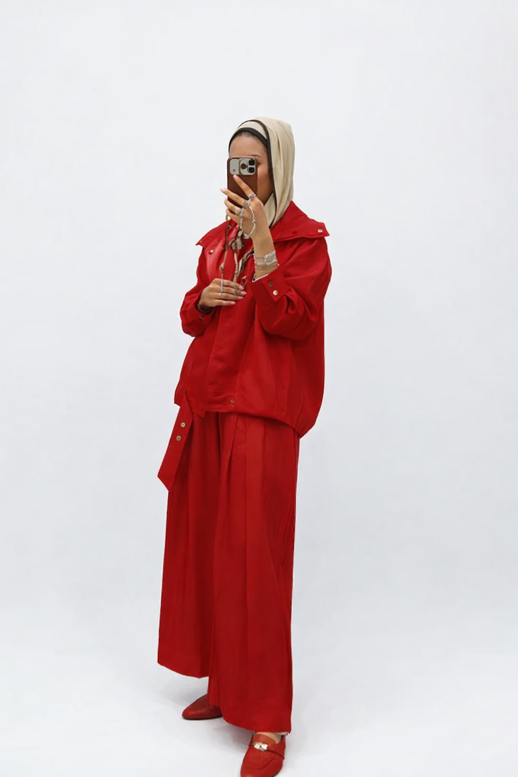Linen High-collar Co-ord Set
