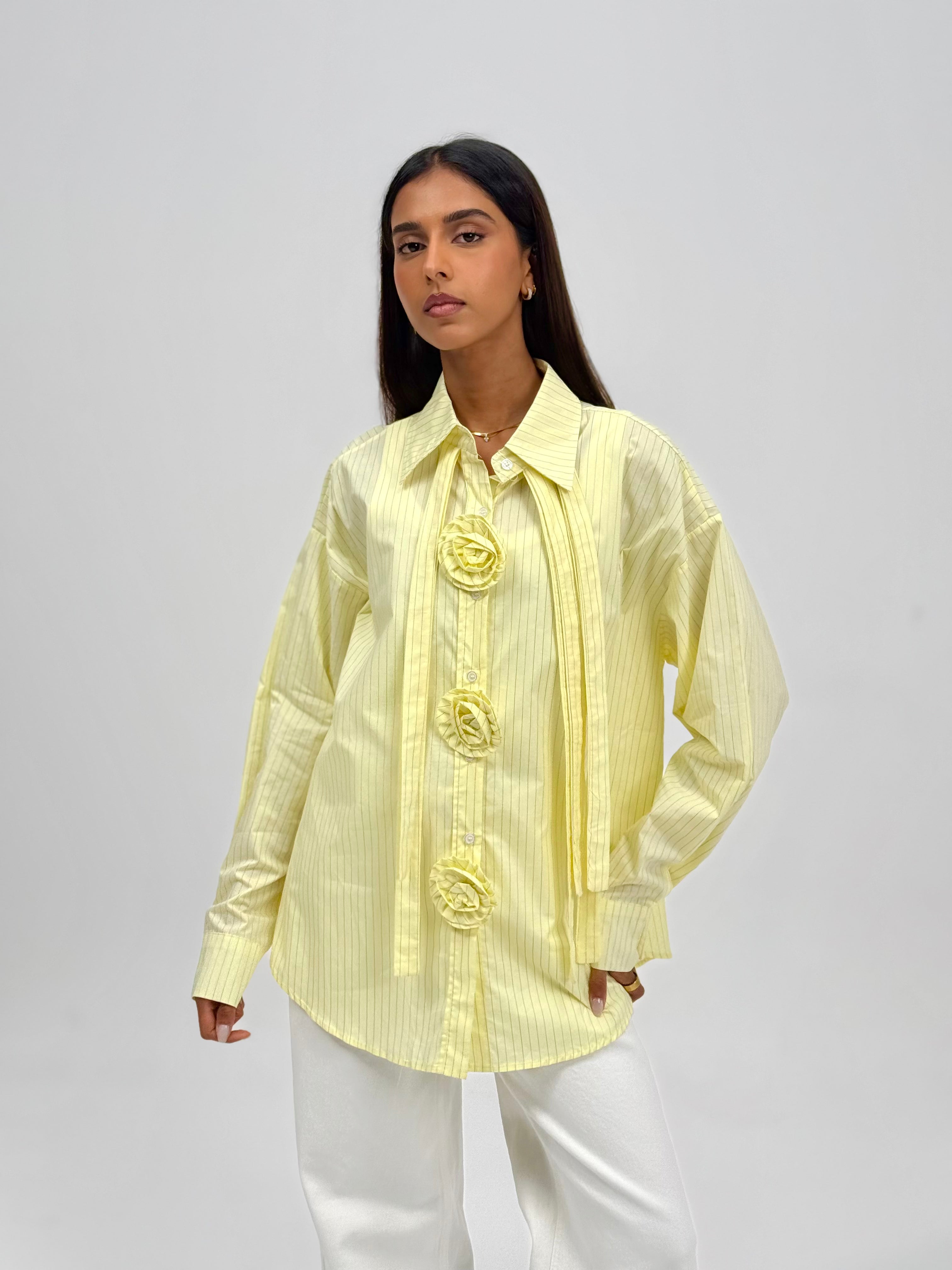 Pinstriped Shirt-Yellow