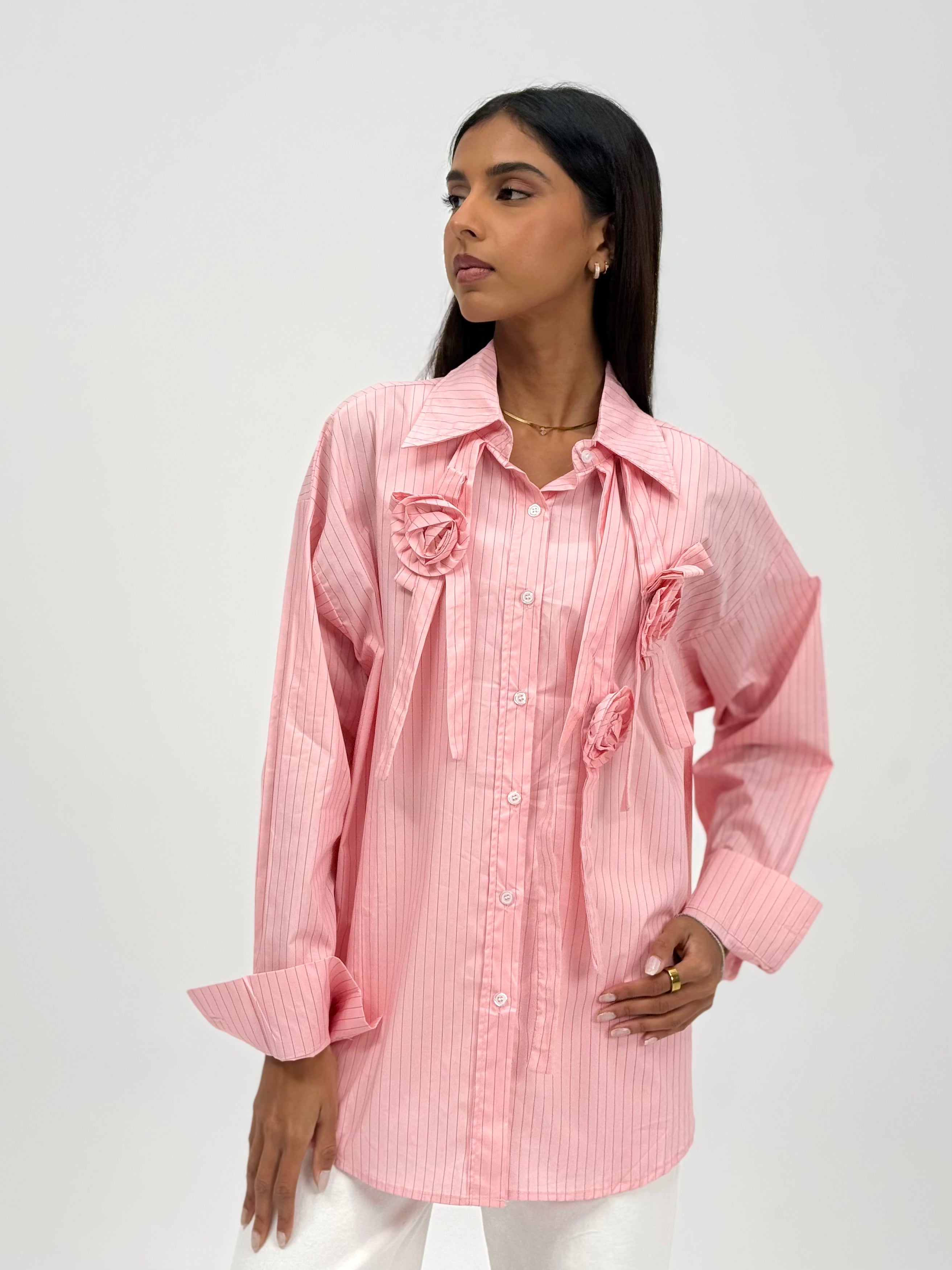 Pinstriped Shirt-Pink