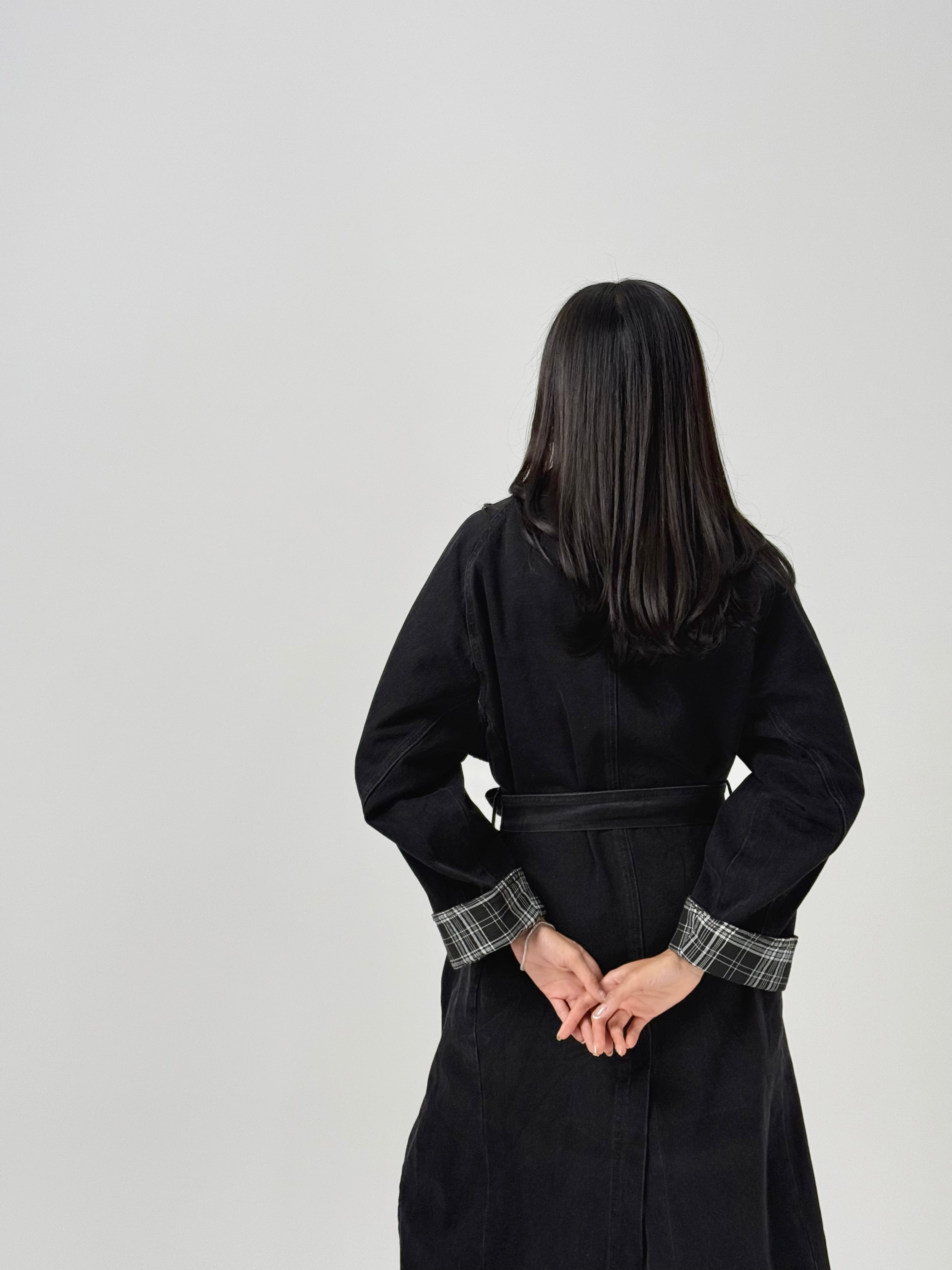 Black Jeans jacket  جاكت جينز طويل