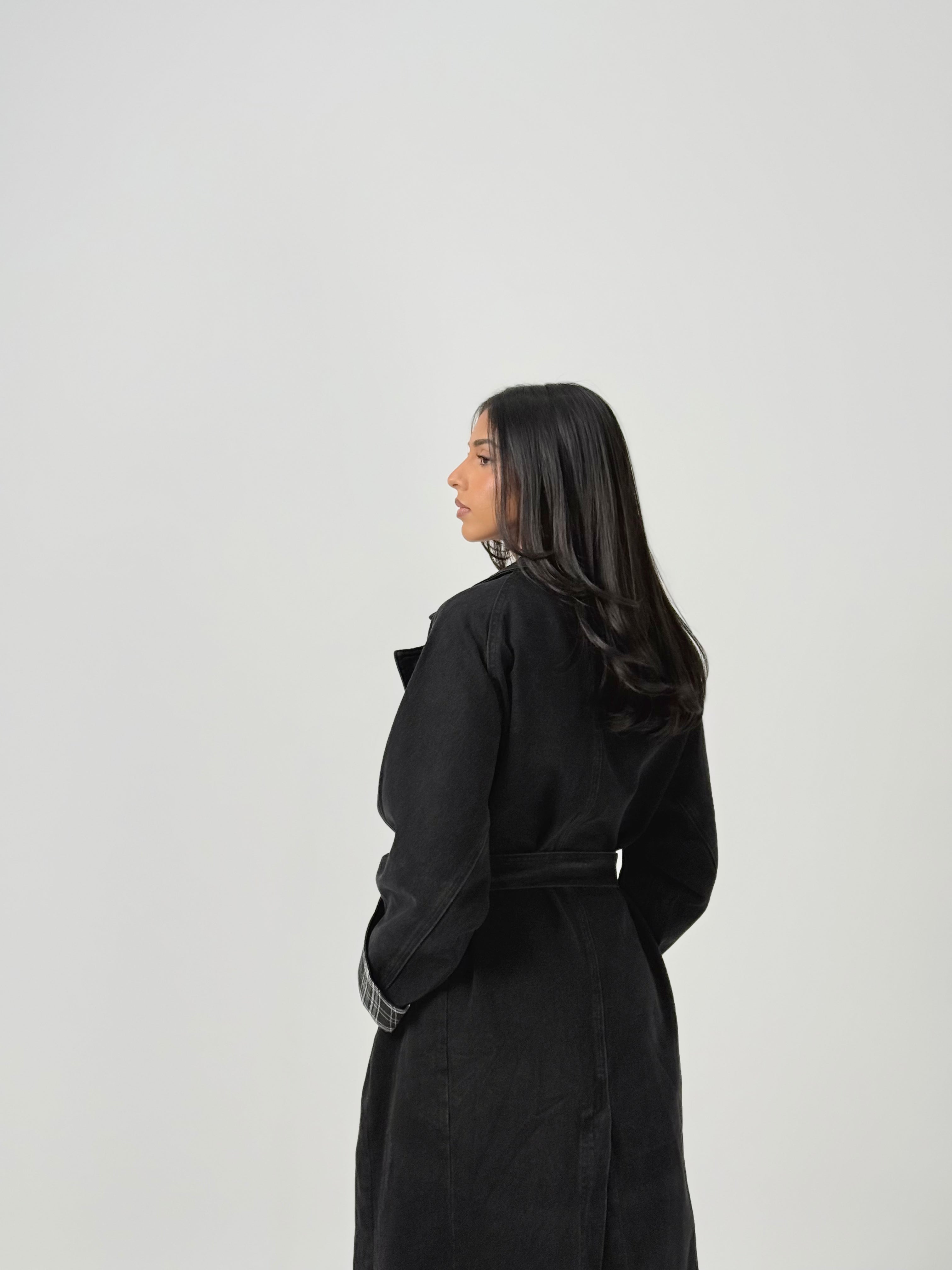 Black Jeans jacket  جاكت جينز طويل