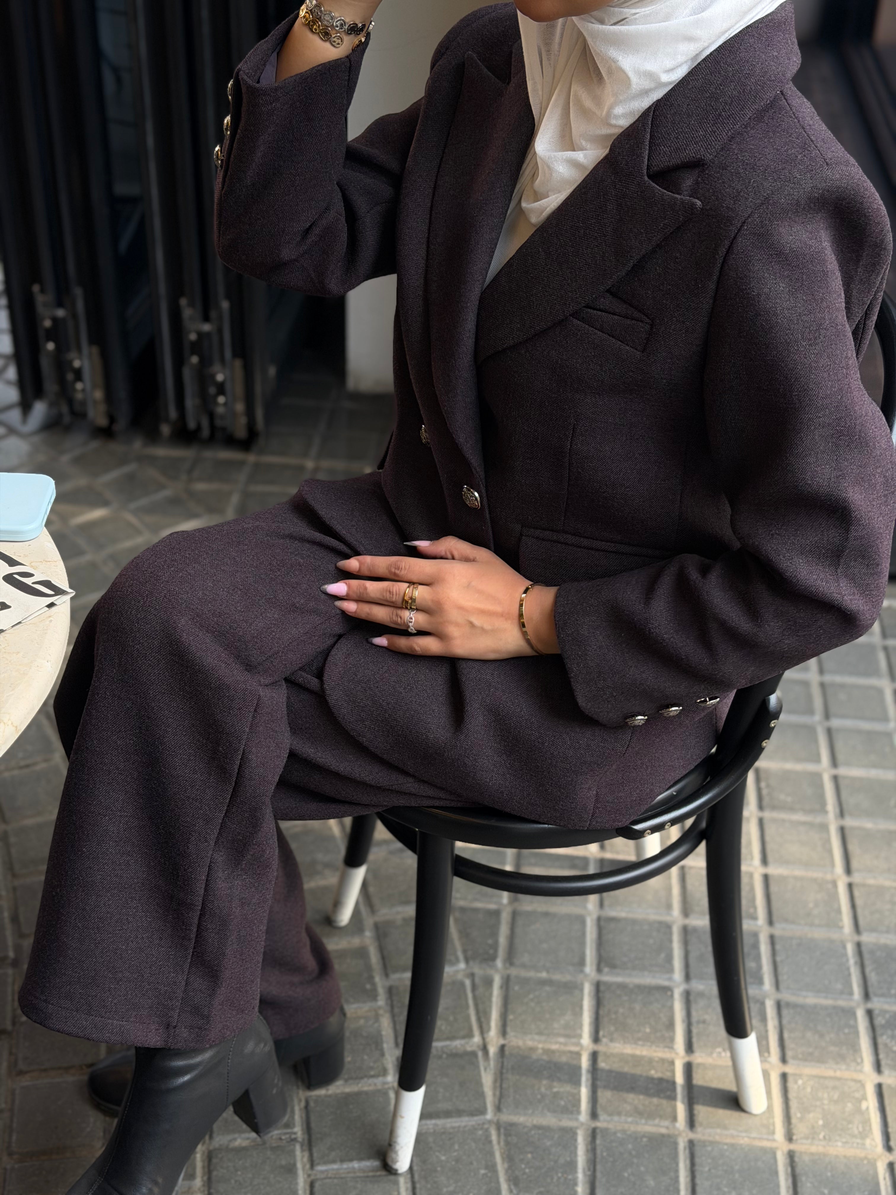 Breasted blazer Set 1005974 بدلة جاكت بليزر