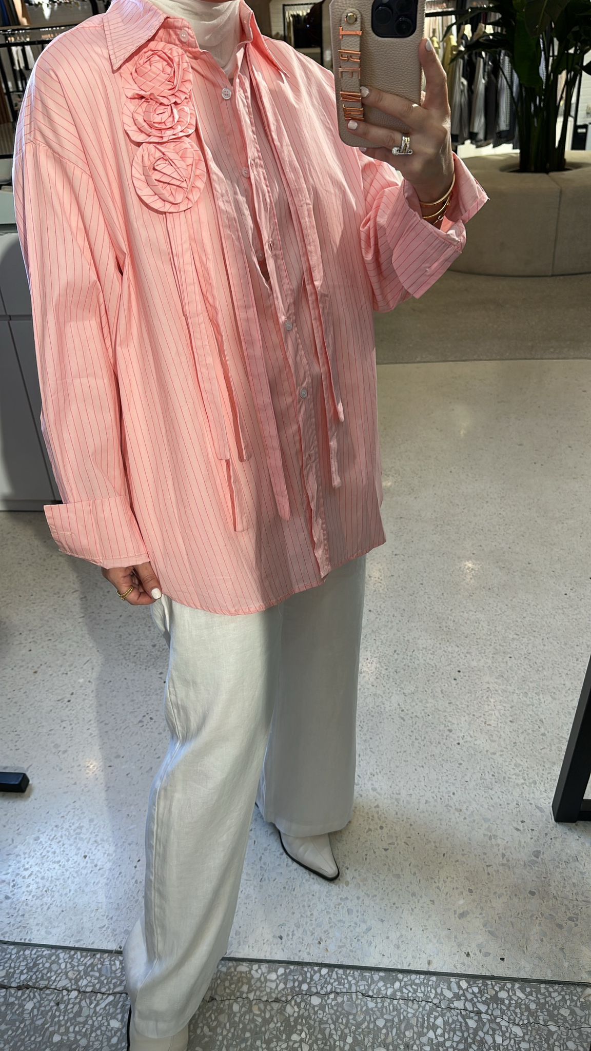 Pinstriped Shirt-Pink