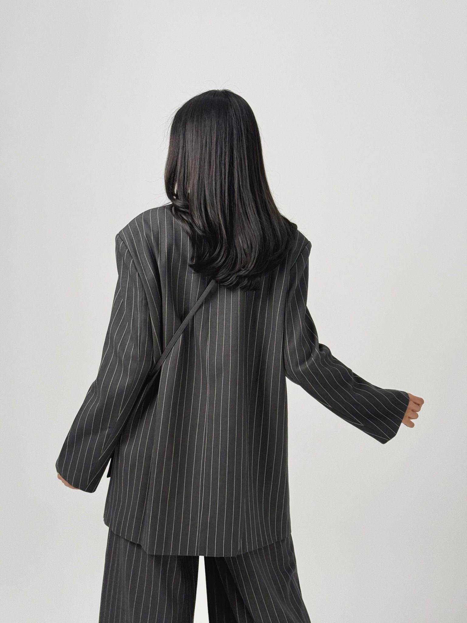 Pinstriped Suit- Gray بدلة مخطط