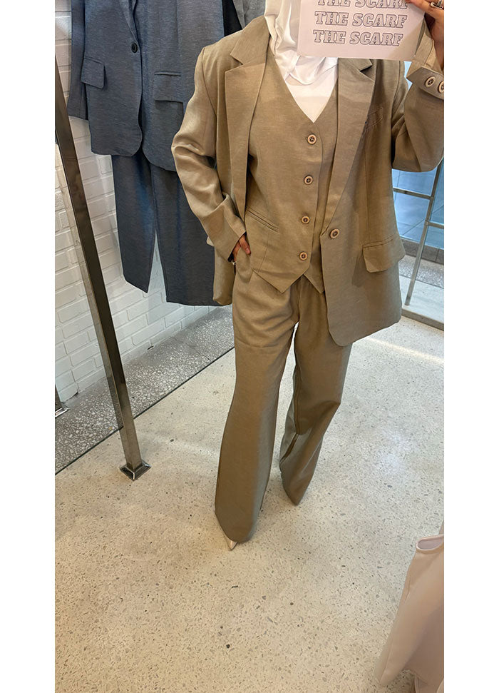 Beige Linen Set