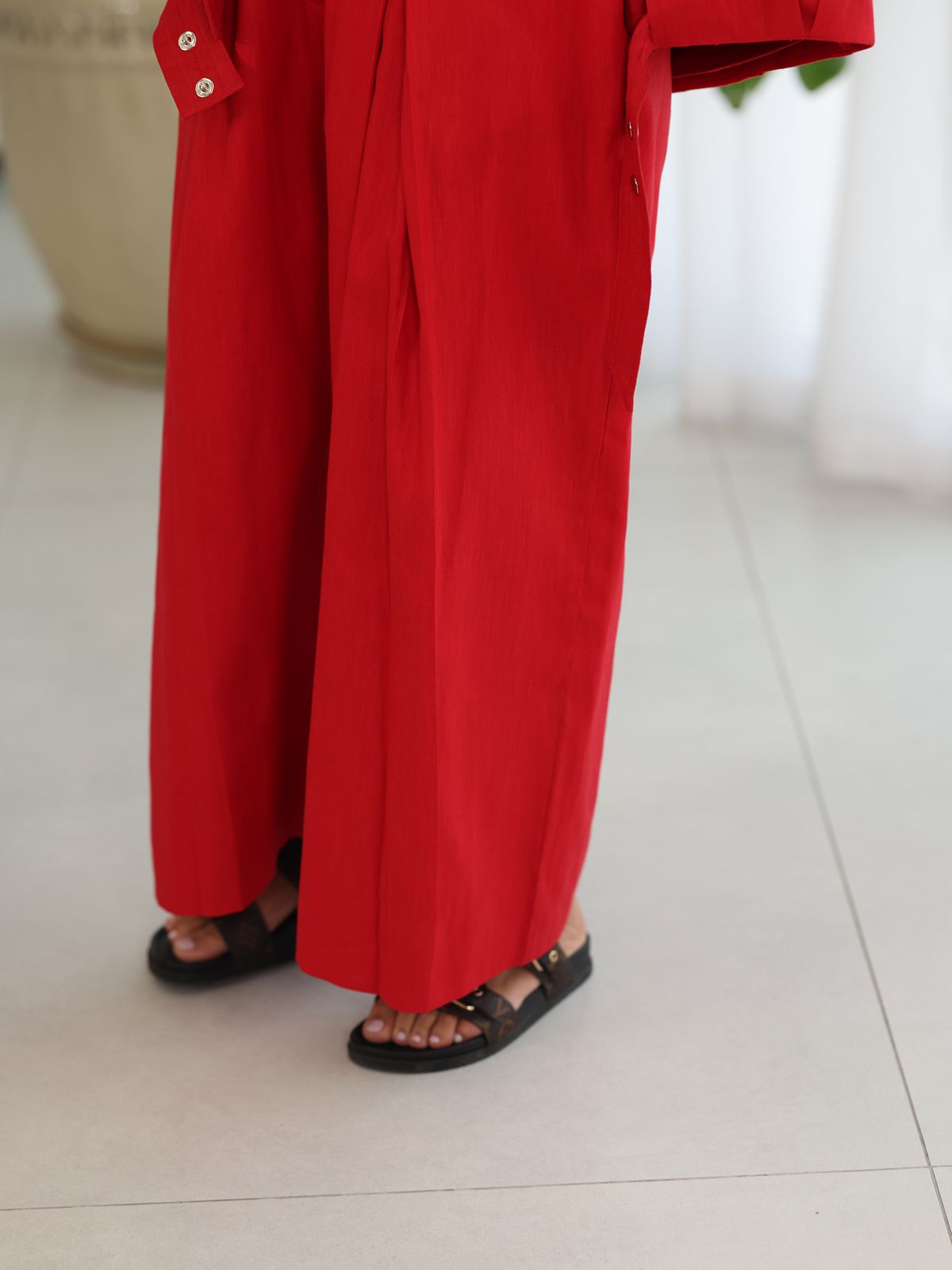 Linen High-collar Co-ord Set