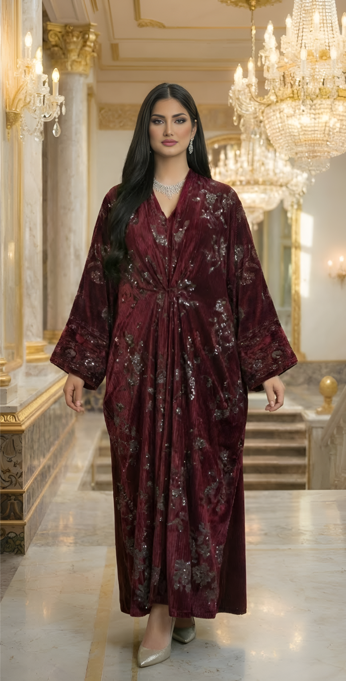 Velvet Burgundy daraa دراعة عنابي مخمل