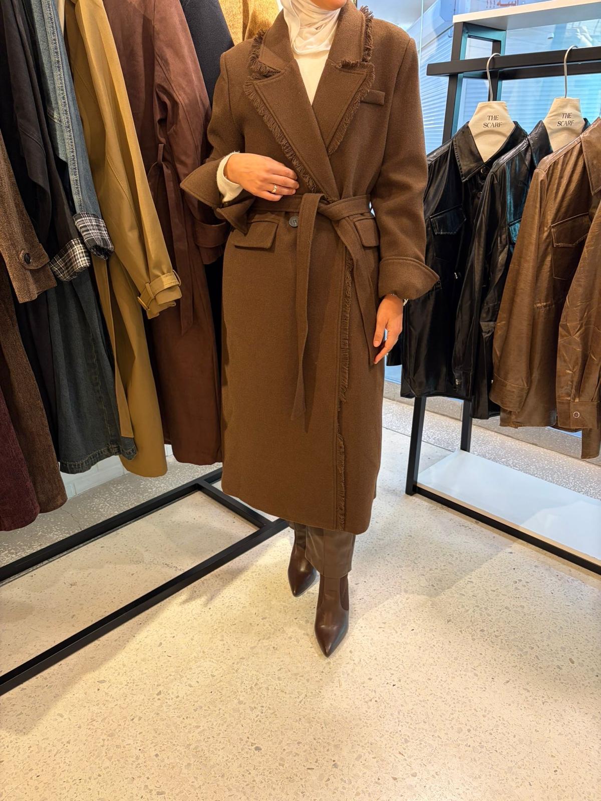 Fringed Coat معطف صوف شراشيب