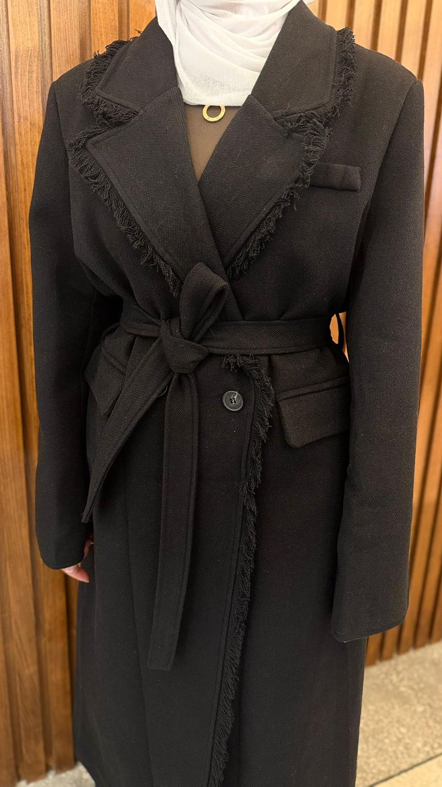 Fringed Coat معطف صوف شراشيب
