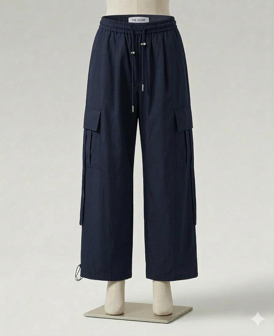 Baggy Maxi Cargo Pants- Navy Blue