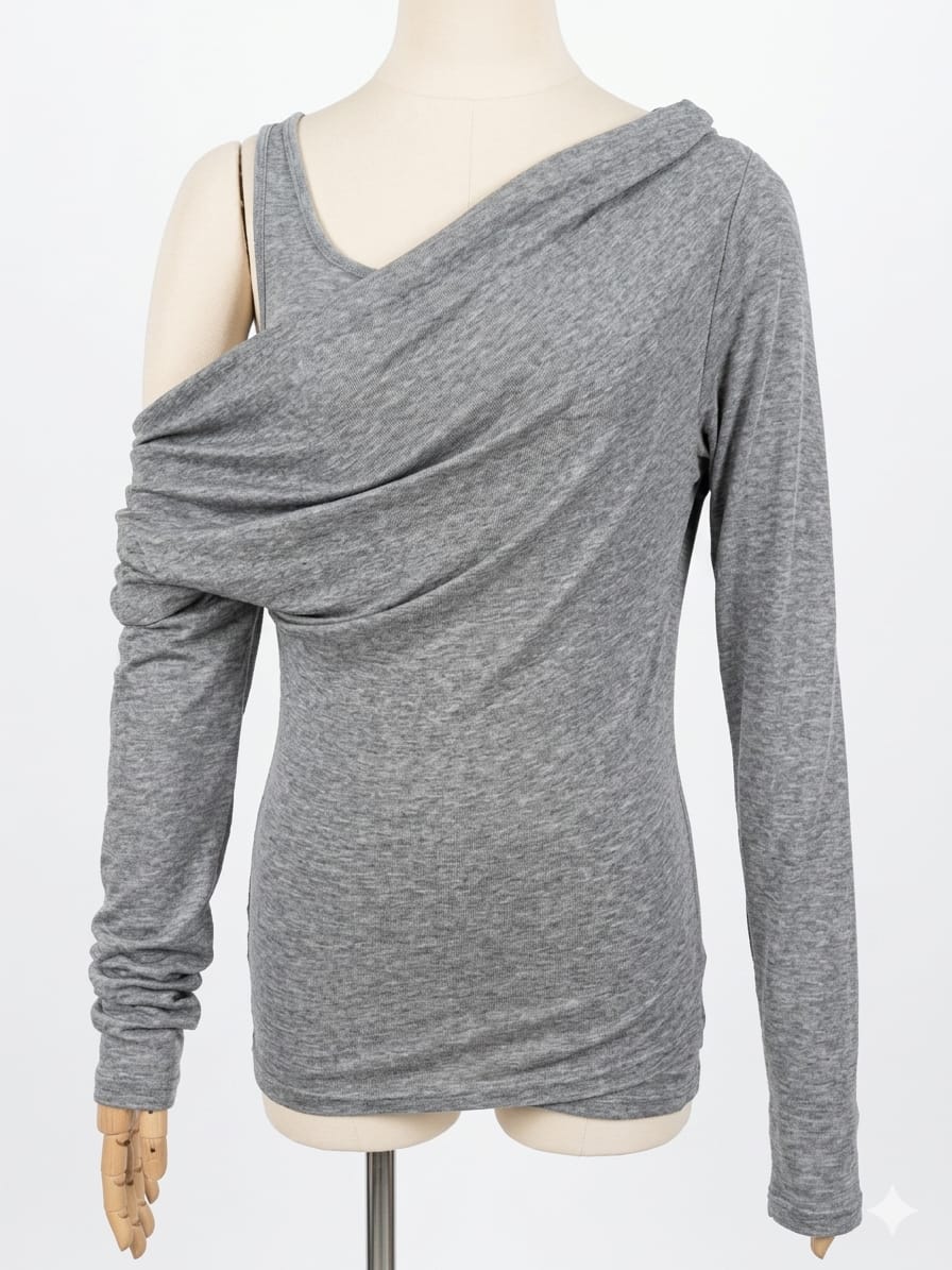Gray Jersey- Off shoulder