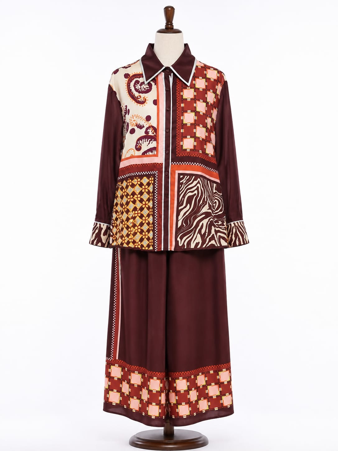 Satin Co-ord - Brown
