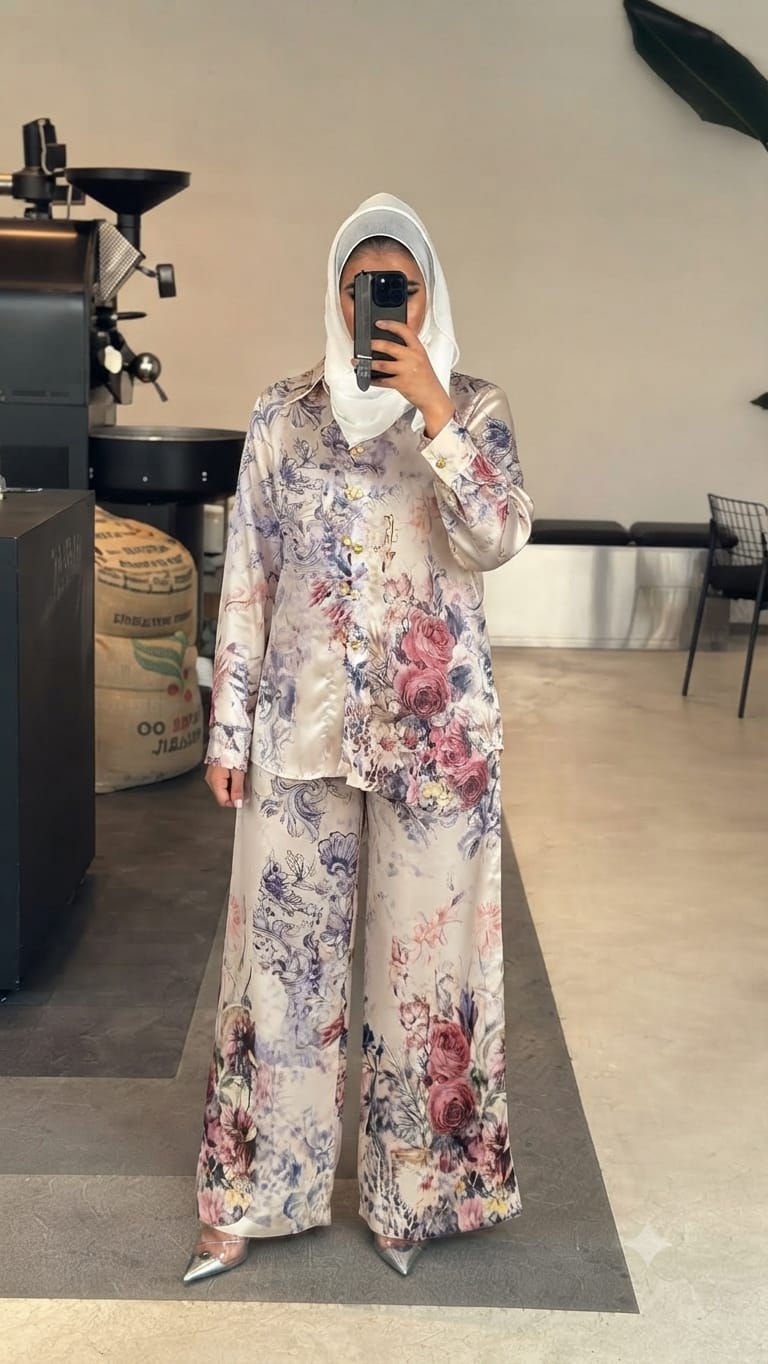 Satin Co-ord - Floral