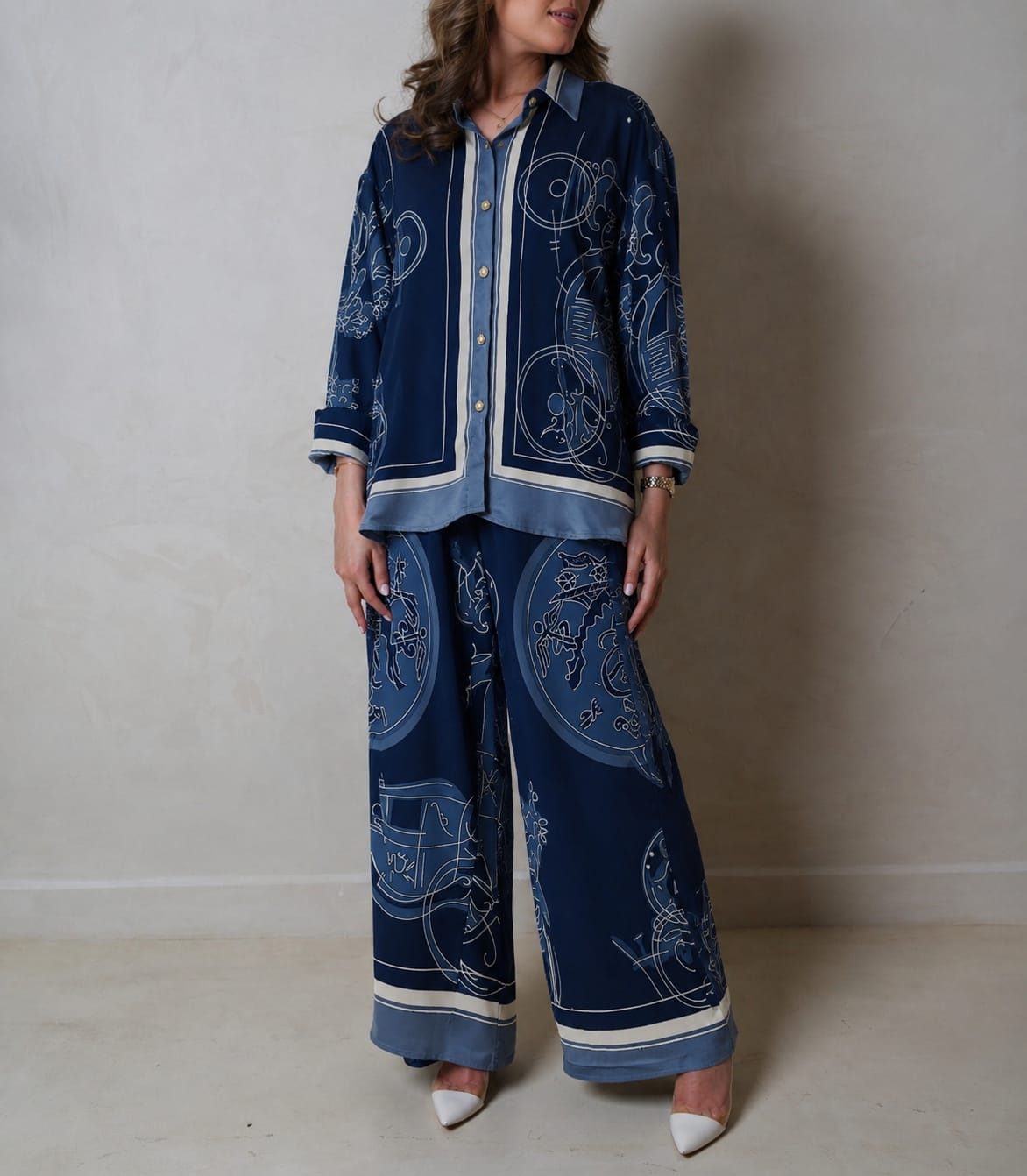 Satin Co-ord -  Dark Blue