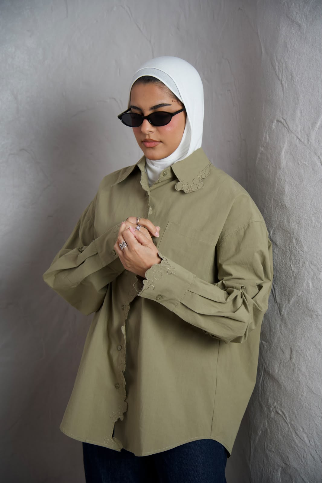 Floral Edge Shirt - Olive