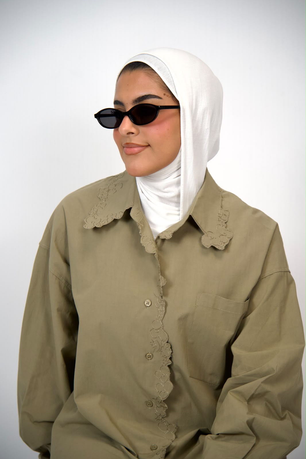 Floral Edge Shirt - Olive