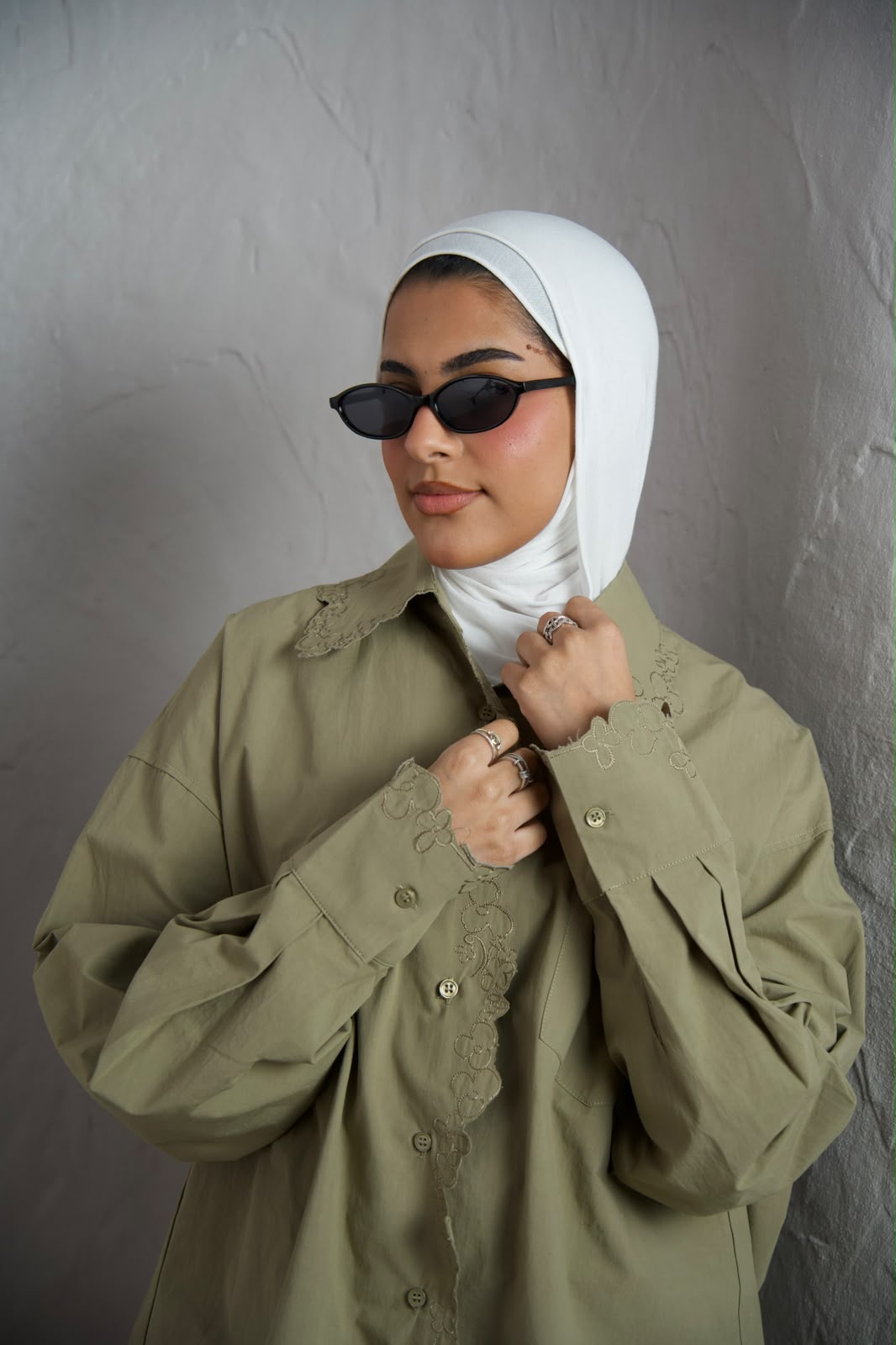 Floral Edge Shirt - Olive