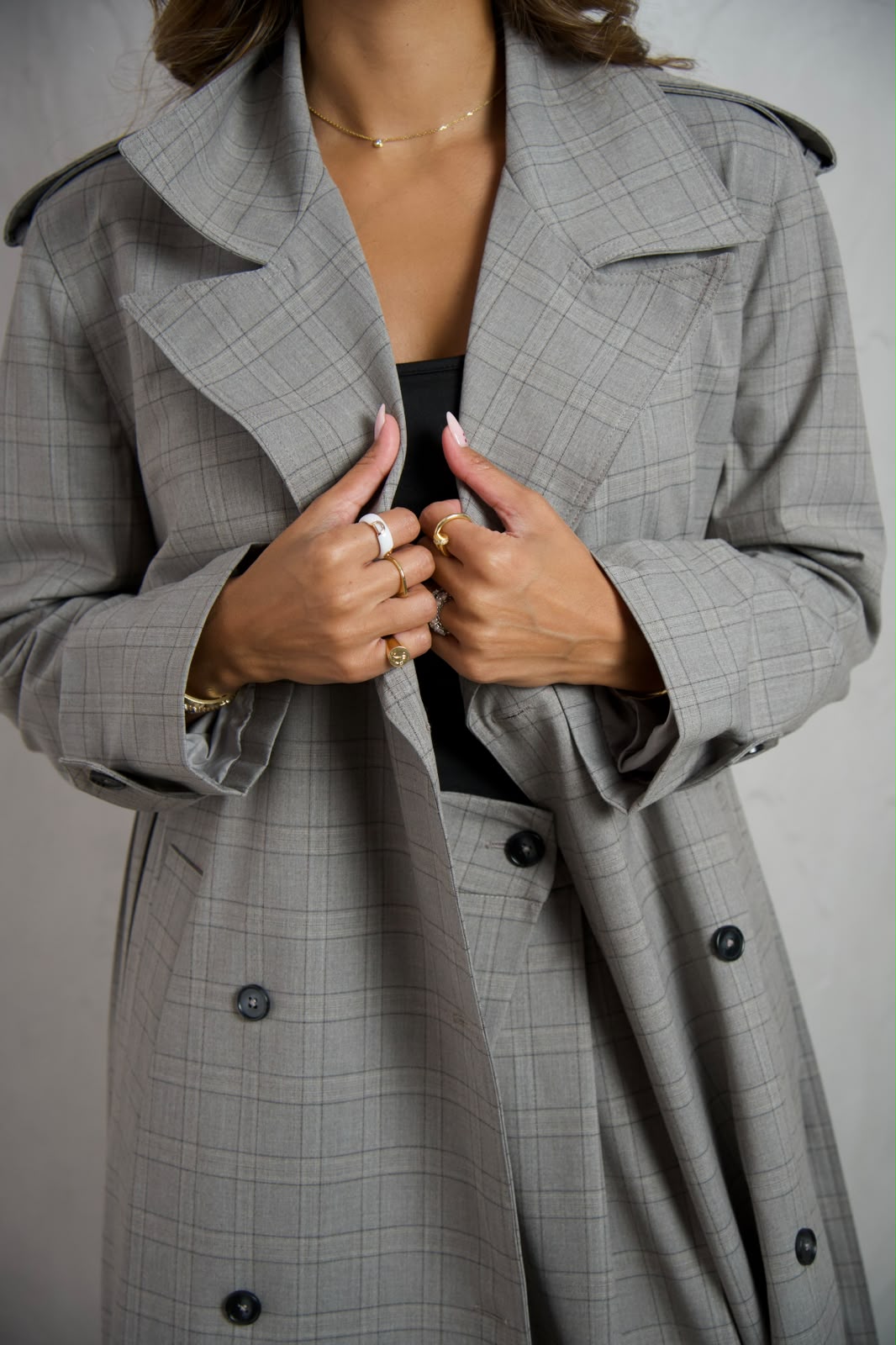 Plaid Trench