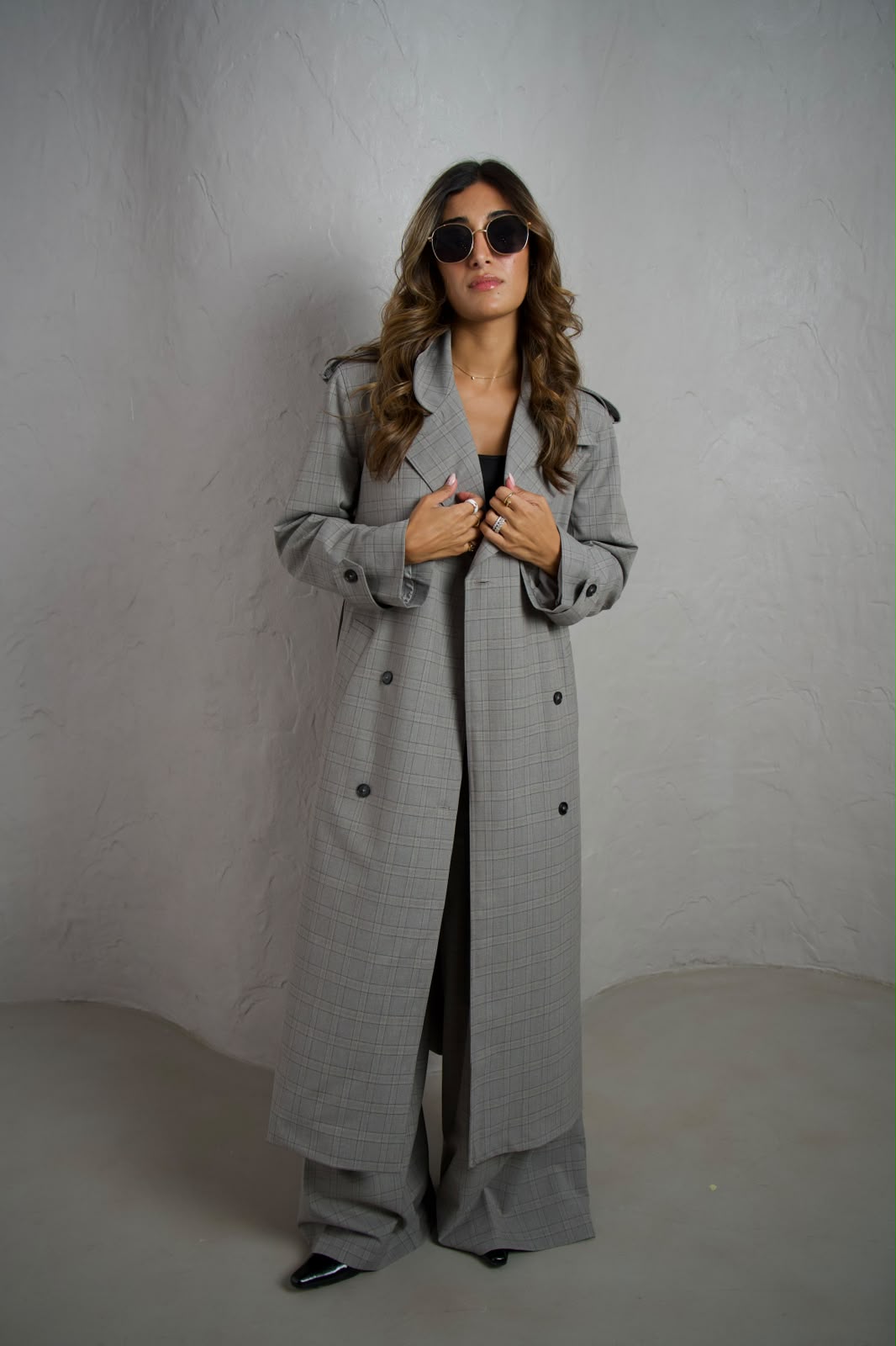 Plaid Trench
