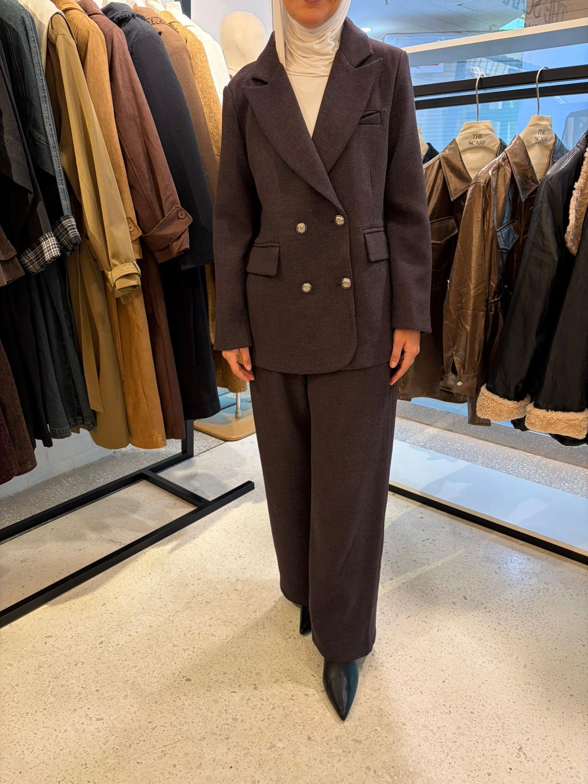 Breasted blazer Set 1005974 بدلة جاكت بليزر
