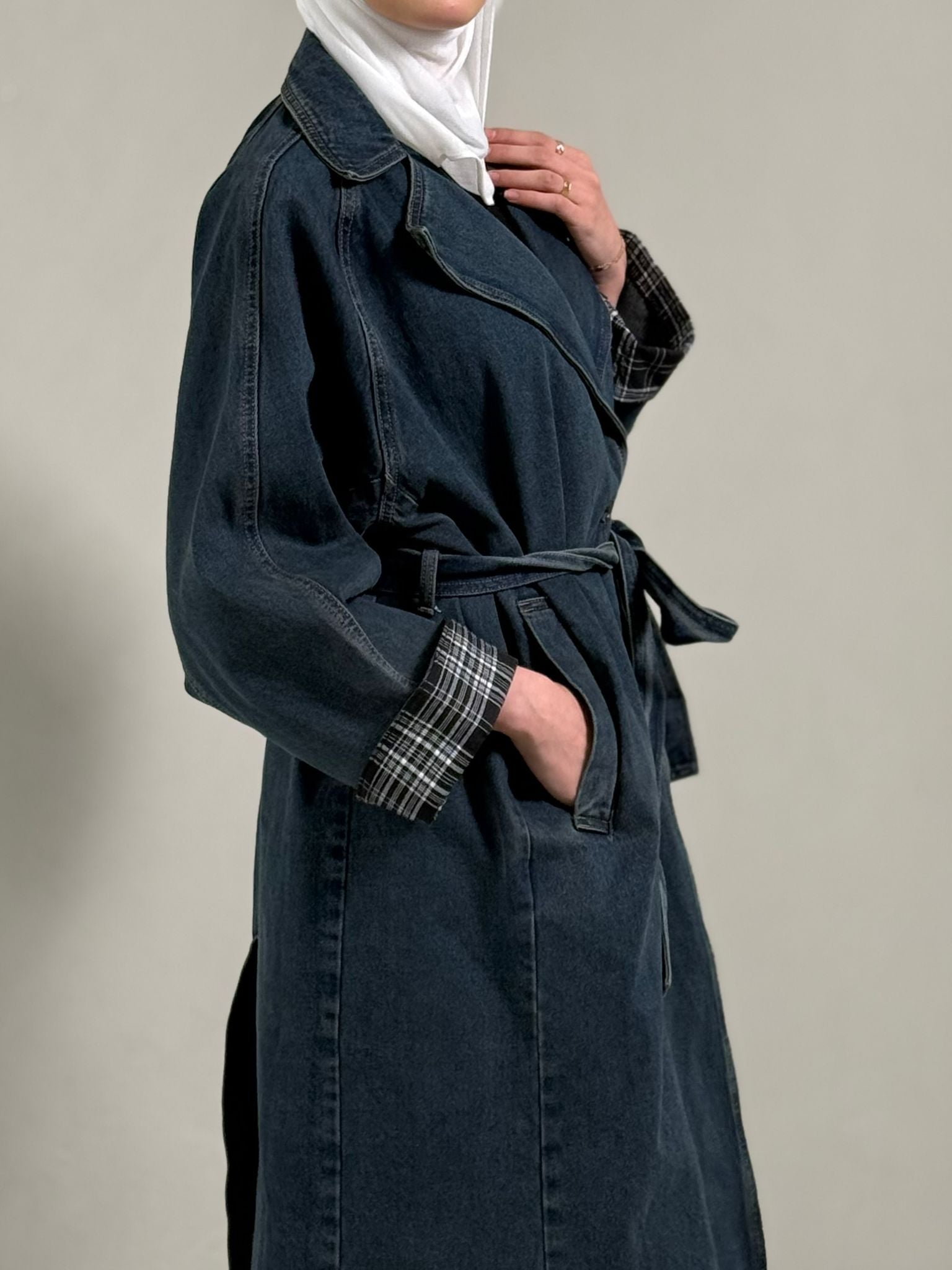 Black Jeans jacket  جاكت جينز طويل