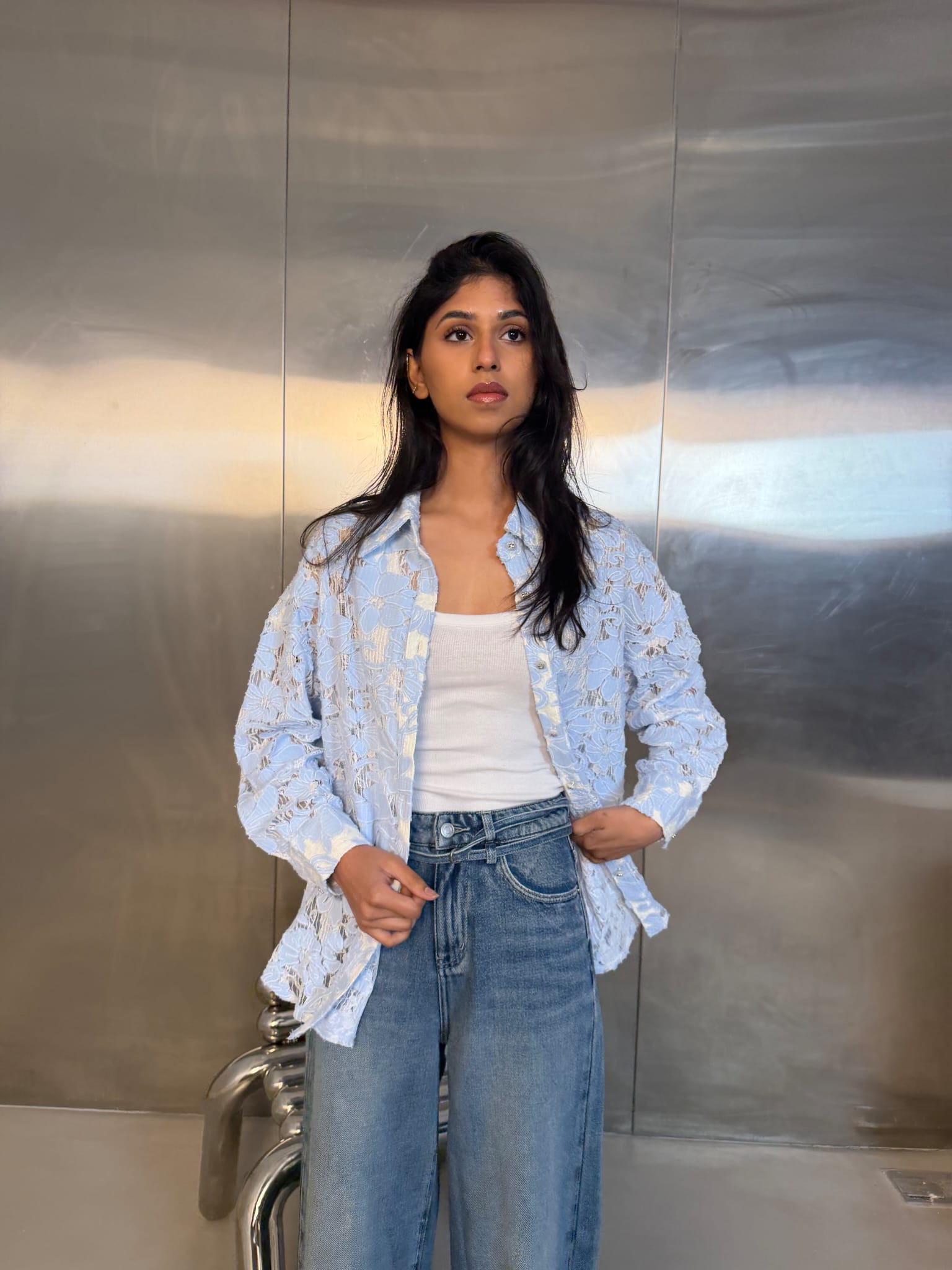 Floral Shirt - Light Blue