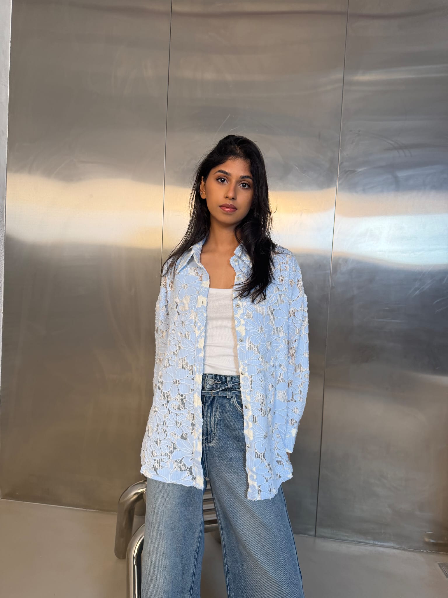 Floral Shirt - Light Blue