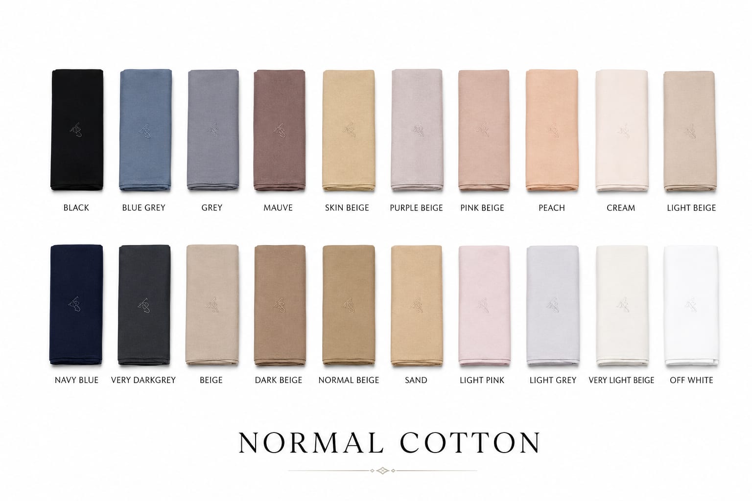 12-pcs Normal Cotton درزن حجاب القطن العادي