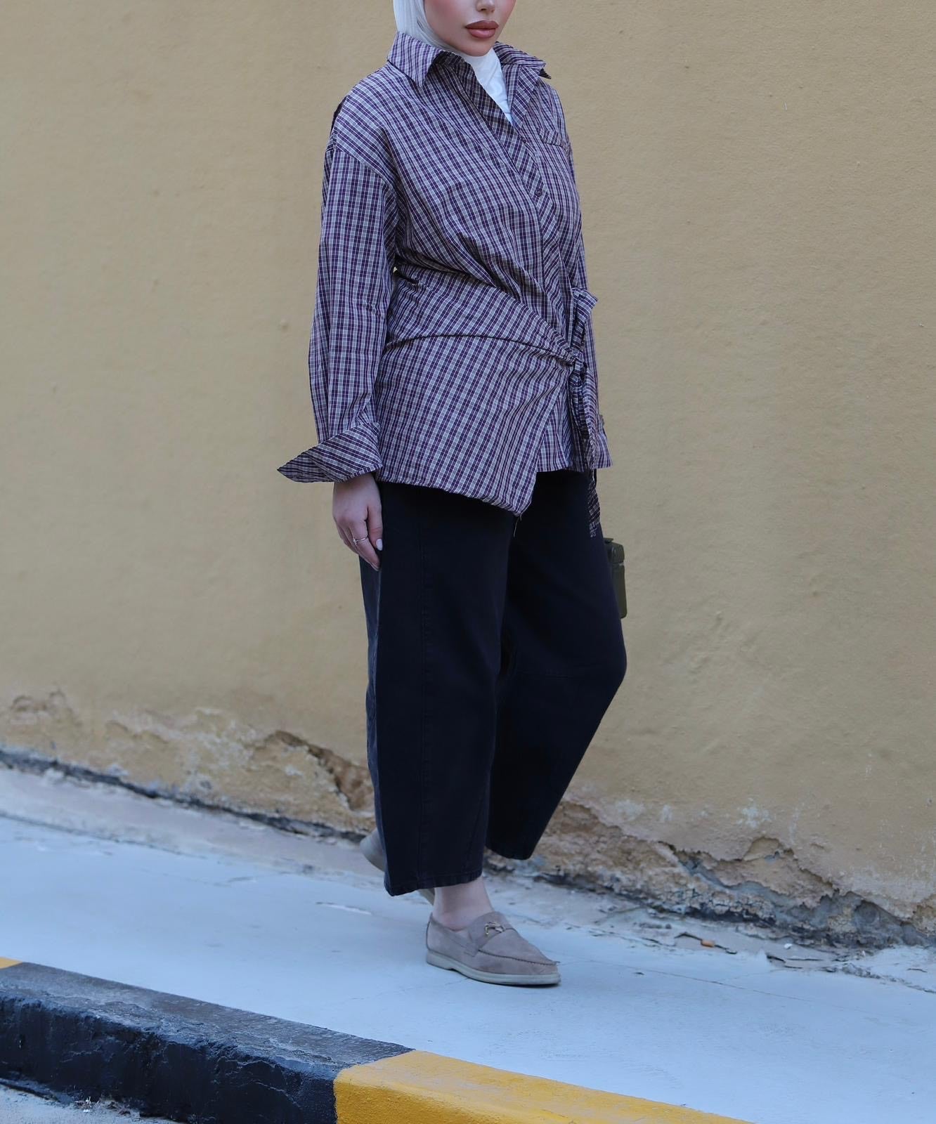 Plaid Shirt Brown قميص كارو