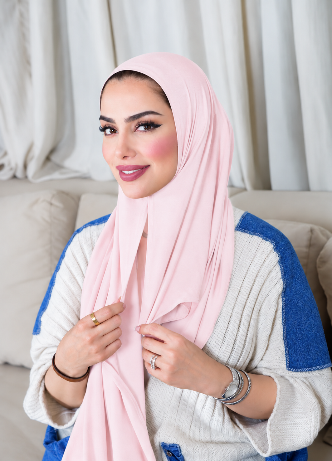 Italy Cotton - Close HIjab 10177 قطن ايطالي مخيط عند الوجه