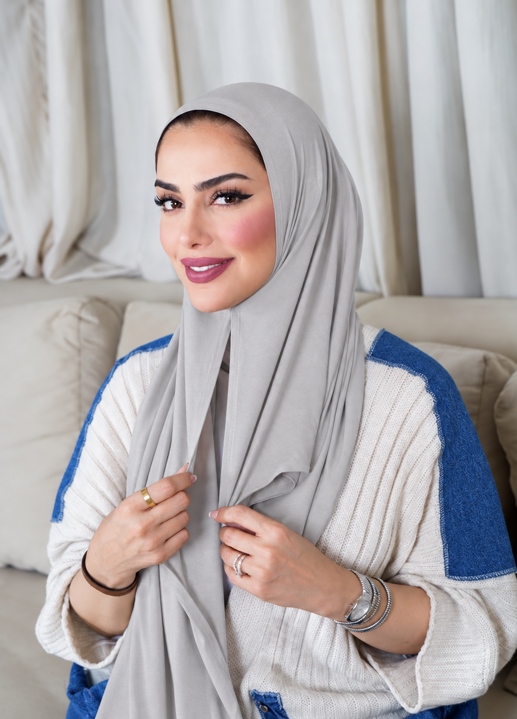 Italy Cotton - Close HIjab 10177 قطن ايطالي مخيط عند الوجه