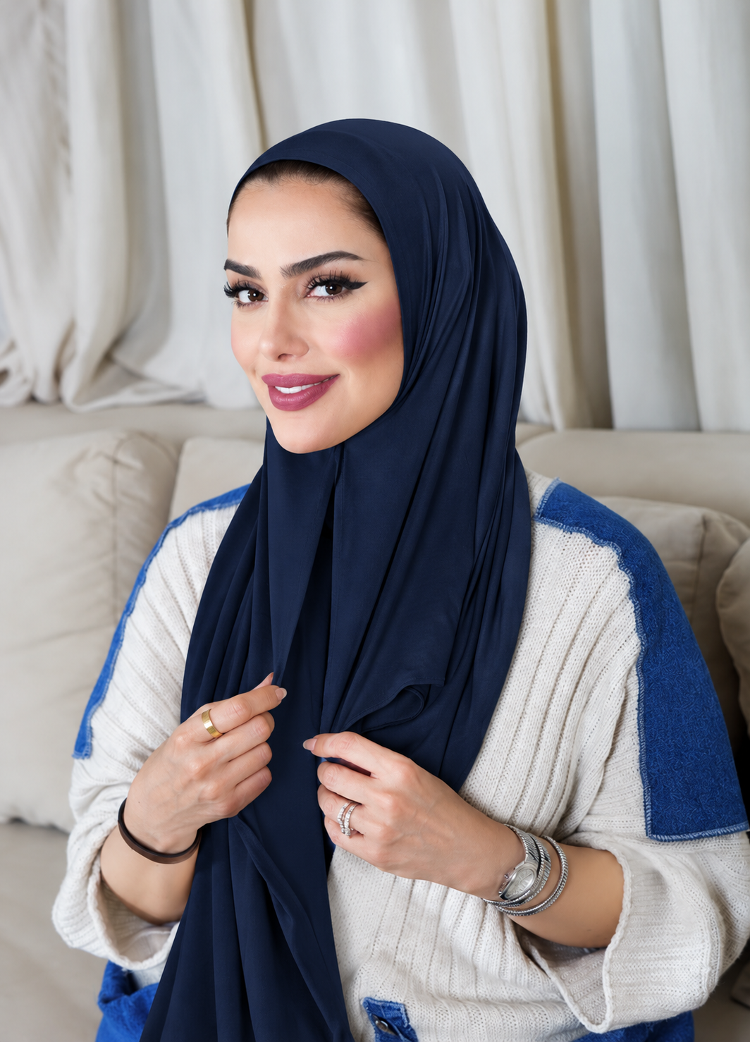 Italy Cotton - Close HIjab 10177 قطن ايطالي مخيط عند الوجه