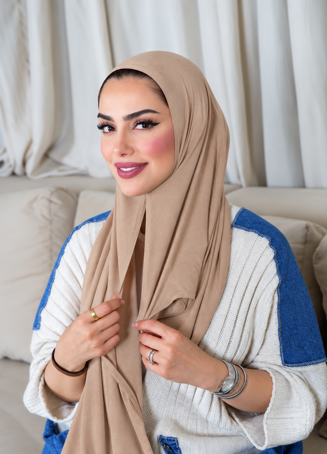 Italy Cotton - Close HIjab 10177 قطن ايطالي مخيط عند الوجه