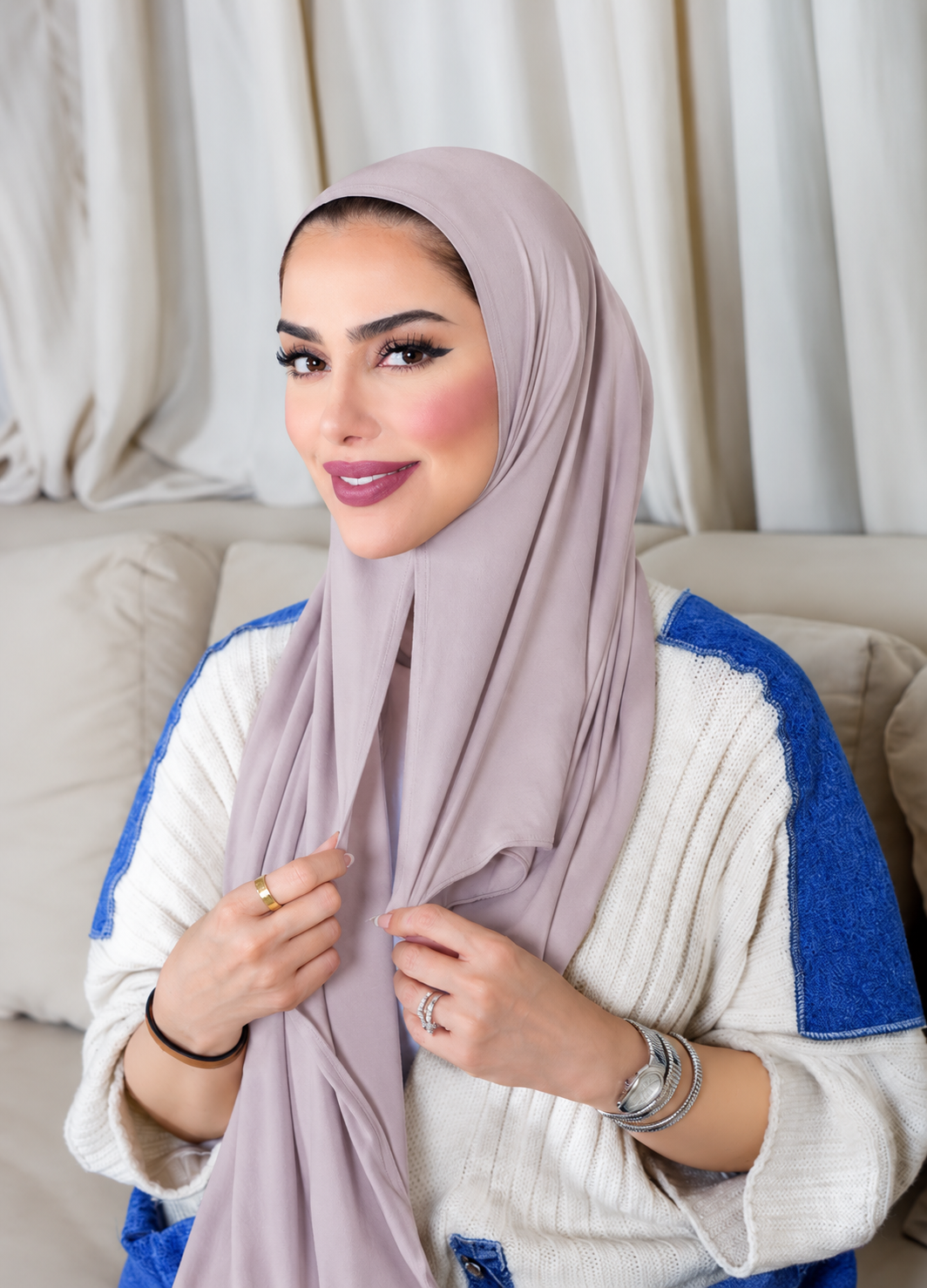 Italy Cotton - Close HIjab 10177 قطن ايطالي مخيط عند الوجه