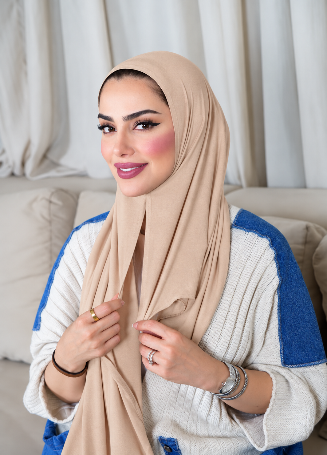 Italy Cotton - Close HIjab 10177 قطن ايطالي مخيط عند الوجه