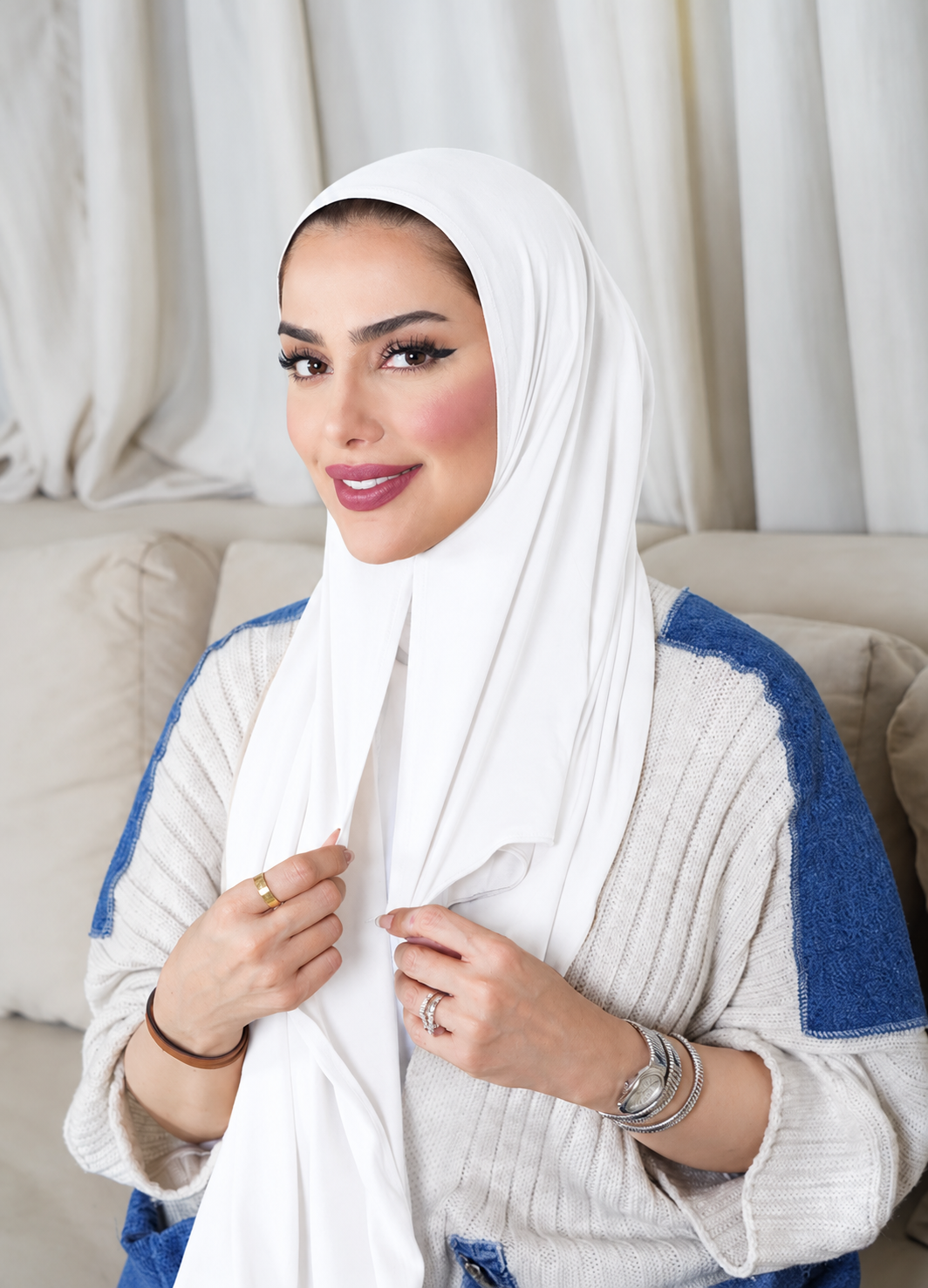 Italy Cotton - Close HIjab 10177 قطن ايطالي مخيط عند الوجه