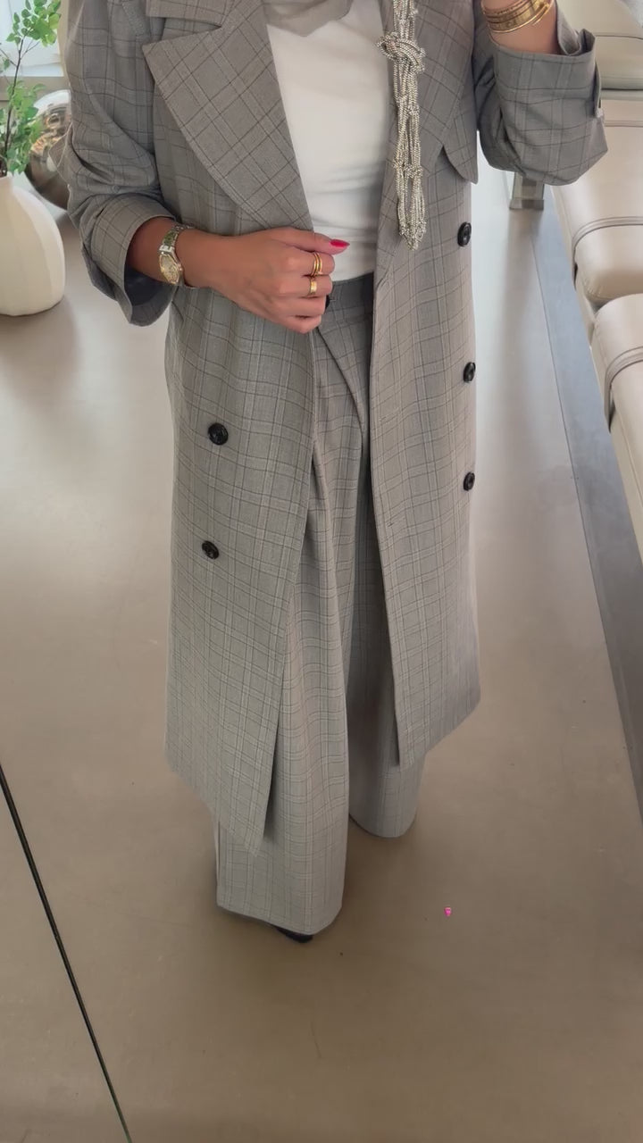 Plaid Trench
