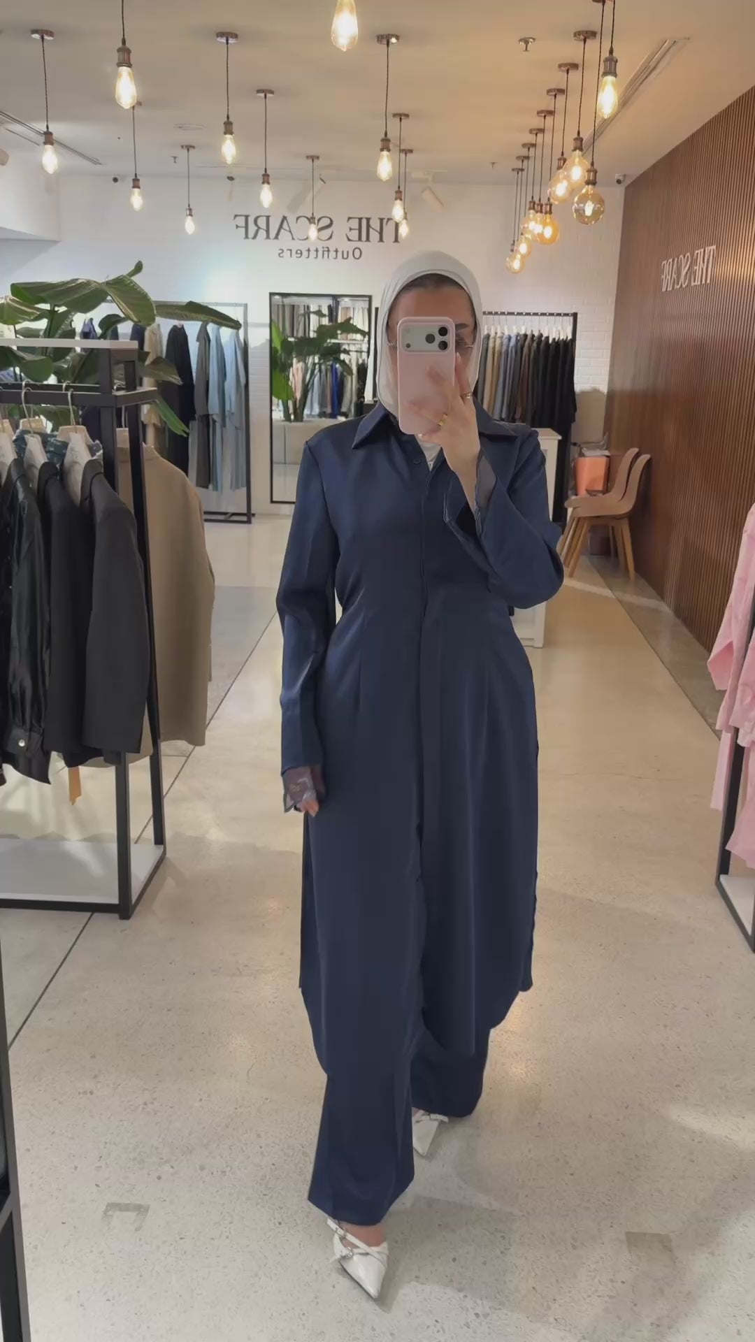 Silky Trench - Navy Blue