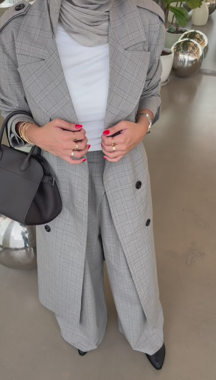 Plaid Trench