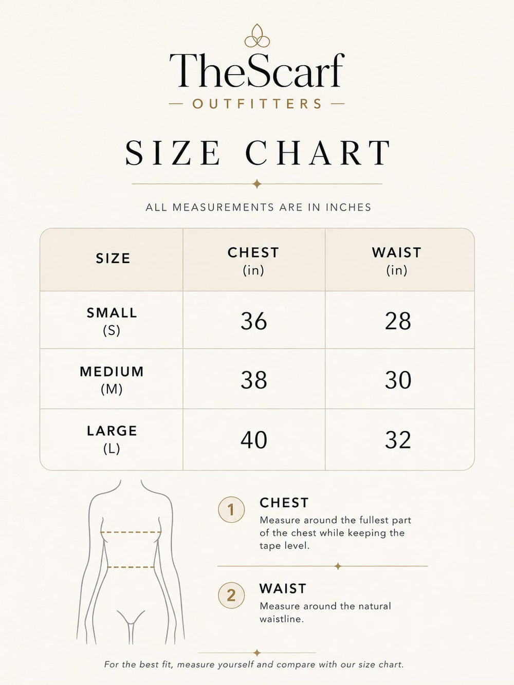 Size chart for Azure Stripe Tailored Coat