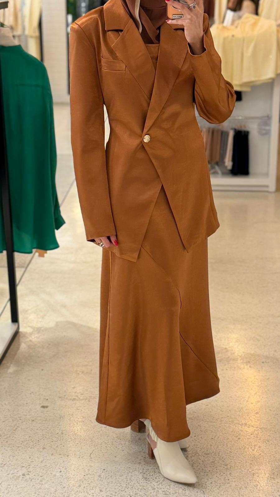 Golden Blazer with dress Set