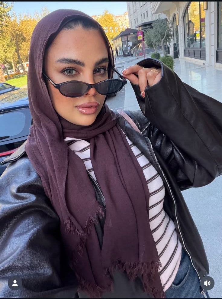 Short Thin Kresha حجاب كريشة خفيف سادة